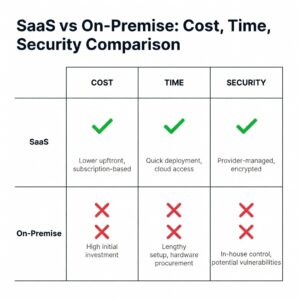 SaaS vs On premise comparison table